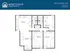 Monticello Apartments White Brick 3x2 floor plan featuring three spacious bedrooms, two modern bathrooms, a stylish kitchen, and a cozy living room with balcony access, covering 950 sq ft with 7'7'' ceilings.