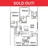 Spacious floor plan featuring 4 bedrooms, an open kitchen, and a welcoming living room, elegantly designed for modern living.