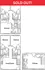 Charming floor plan featuring three cozy bedrooms, dual bathrooms, and a spacious living and kitchen area with an additional TV room, ideal for family living.