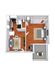 Chic 3D floor plan featuring a cozy one-bedroom apartment with an open-concept living and dining area, a modern kitchen, and a private balcony.