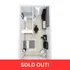 Modern 3D floor plan showcasing a compact studio apartment with a cozy living area, efficient kitchen, and snug bedroom space. Sold Out!