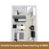 Modern 3D apartment layout featuring a cozy bedroom, sleek kitchen, stylish living area, and elegant bathroom. Affordable double occupancy rates starting at $650.
