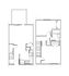 Chic dual-level floor plan featuring 2 bedrooms, a modern kitchen, cozy living area, and spacious bathroom, perfect for contemporary living.
