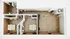 Modern 3D floor plan showcasing 2 bedrooms with elegant wood flooring, open living area, and a sleek bathroom layout.