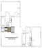 Sleek 2D floor plan of a 941 sq ft apartment showcasing 2 bedrooms, modern kitchen, and dual bathrooms for comfortable living.