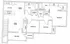 Spacious floor plan featuring 3 bedrooms, 2 bathrooms, open living room, dining area, modern kitchen, balcony, and ample storage space.