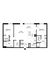 Modern floor plan showcasing two bedrooms, two bathrooms, spacious living area, office, and open dining with sleek kitchen design.