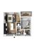 Contemporary floor plan showcasing a cozy 1-bedroom apartment with open-concept living area, modern kitchen, and private balcony.