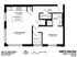 Chic floor plan for Unit 206/306 featuring 1 bedroom, 1.5 baths, with an airy living/dining area and modern kitchen in Chicago, 753 sq ft.