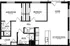Modern floor plan showcasing 2 bedrooms, airy living space, and a sleek kitchen/dining area.
