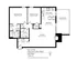 Sleek 2D floor plan of The Alpine featuring 2 bedrooms, an open living and dining area, kitchen, and balcony.