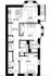 Chic floor plan showcasing a contemporary layout with 2 bedrooms, a cozy study, and an inviting open-concept kitchen and living area.
