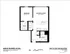 Modern floor plan showcasing 1 bedroom with walk-in closet, spacious kitchen/living area, and bathroom at 4806 N Magnolia Ave, 610 sq ft.