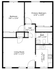 Inviting floor plan highlighting a spacious living room, two comfortable bedrooms, a well-designed kitchen, and a modern bathroom for a stylish living experience.