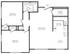 Elegant floor plan showcasing a spacious living room, two bedrooms, a cozy kitchen with nook, and ample closet space.