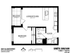 Modern 1-bedroom apartment floor plan with spacious living/kitchen area, cozy balcony, and elegant bath in Chicago, 575 sq ft.
