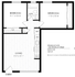 Charming floor plan of Franklin Flats, featuring 2 spacious bedrooms, a cozy living area, and a modern kitchen, 600 square feet.
