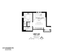 Contemporary floor plan of Unit 401 featuring 1 bedroom, 1 bath, and an open kitchen/living space at 621 W. Belmont Ave, Chicago.