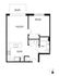 Elegant floor plan of Unit B showcasing a spacious bedroom, modern kitchen, open living room, and private balcony.