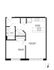 Modern apartment floor plan featuring 1 bedroom, spacious living room, sleek kitchen, and a well-designed bathroom.