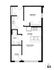 Unit E5 floor plan featuring a cozy 1-bedroom with an inviting living room, modern kitchen, and a private office space. Includes a well-appointed bathroom, perfect for contemporary living.