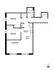 Contemporary floor plan featuring 2 spacious bedrooms, a modern kitchen, and a large living room, perfect for comfortable living.