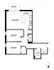Chic floor plan for Unit A featuring 2 bedrooms, a spacious living room with adjacent kitchen, a balcony, and a modern bathroom.