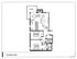 Modern floor plan of apartment 203 featuring 2 spacious bedrooms, open-concept living and dining area, sleek kitchen, 2 bathrooms, and a private balcony.