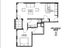 Modern floor plan featuring 1 spacious bedroom, an open living area, and a fully equipped kitchen. Applicable for units 301, 401, and 501.