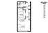 Modern 1-bedroom apartment floor plan featuring a cozy living area, efficient kitchen, and dining space with convenient layout, applicable to units 209 to 513.