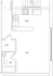 Modern studio apartment floor plan featuring an open-concept kitchen and spacious living area, complete with a bathroom and closet for convenience.
