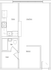 Modern floor plan showcasing an efficient layout with a cozy bedroom, functional kitchen, inviting living room, and compact bath with closet space.