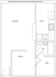 Modern floor plan showcasing a spacious living room, cozy bedroom, and functional kitchen layout with adjacent bath and closet.