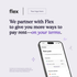Creative promotional graphic for Flex featuring a sleek smartphone display of a rent payment app, highlighting flexible rent payment options.