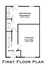 First floor plan featuring an unfinished basement and a spacious finished flex room.