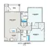 Charming floor plan of Unit C with 2 bedrooms, spacious great room, and modern kitchen.
