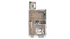 3D floor plan highlighting an open-concept living and kitchen area with an outdoor patio.