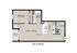 Chic 1-bedroom apartment floor plan featuring spacious living and dining area, modern kitchen with laundry, and cozy porch, totaling 828 square feet.