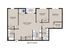 Contemporary floor plan of Unit 3A featuring 3 bedrooms, spacious living/dining area, modern kitchen, and two bathrooms, totaling 1,390 sq ft.