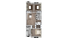 Modern floor plan showcasing 3 bedrooms, a spacious living area, and sleek kitchen design, perfect for contemporary living.