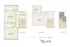 Intricate three-level floor plan of a Village East apartment featuring 2 bedrooms, 2 bathrooms, a study, and a spacious open living area.