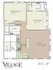 Village East floor plan displaying 2 bedrooms, a modern kitchen, and spacious living area across 831 square feet.