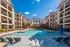 Pool side patio at Abberly CenterPointe Apartments in Midlothian, VA