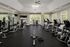 Spacious and modern fitness center featuring state-of-the-art exercise equipment and ample natural light.
