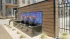 Decorative water feature in the community courtyard at Abberly Commons in Charlotte, NC.