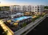 Aerial view of the resort-style saltwater pool at Abberly Royal Creek in Raleigh, NC.