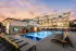 Saltwater pool with in-water lounge seating at Abberly Royal Creek in Raleigh, NC.