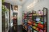 Chic in-building market featuring a variety of snacks, drinks, and essentials, accentuated by stylish decor and neon lighting.