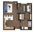 1x1 Floorplan Top