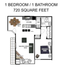 1 bedroom floor plan